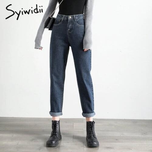 Gray blue high waist jeans woman street style cotton mom jeans no stretch women boyfriend jeans vintage harem pants