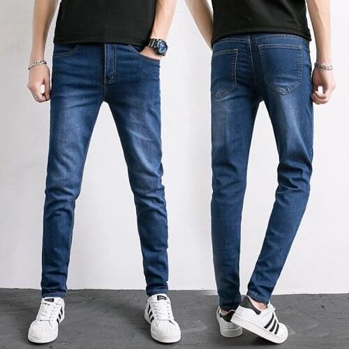 2021 Spring and Autumn Mens Skinny Jeans Gray/blue Denim Jeans New Fashion Men Pencil Pants Slim Jeans Men Skinny Long Jeans