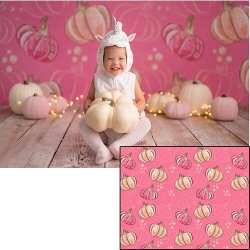 Photography Backdrop Baby Girl Pumpkin Pattern Birthday Party Banner Photo Studio Background Cake Table Scene Setter Decoration