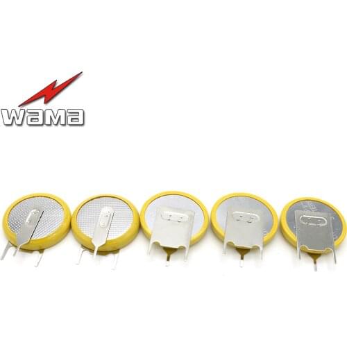 50x Wama 3-pin 210mAh CR2032 3V Button Cell Batteries Welding Welded Feet Solder Pins Replace Watch Accessories 2032 Battery