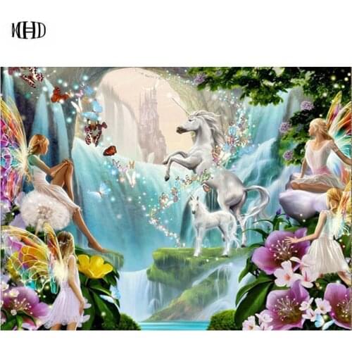MHD 2020 NEW DIY full square / round diamond painting Beautiful unicorn diamond embroidery mosaic interior decoration Handmade