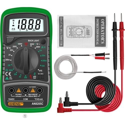 An8205c Multifunction Silicone Anti-fall Accurate And Durable Multimeter Backlight Data Retention Multimeter