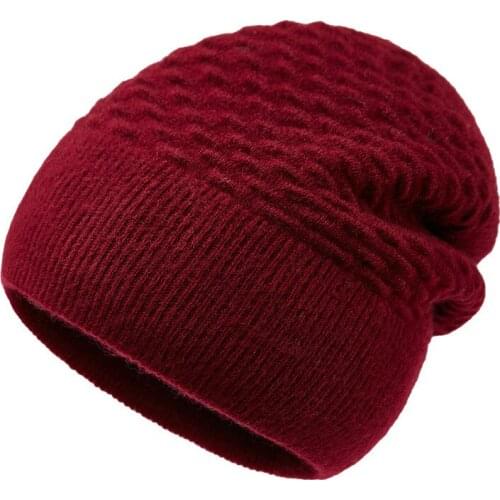 Men Hat Winter Women Beanie Pure Wool Knit Warm Casual Skiing Accessory For Teenagers