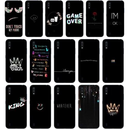 93AA Color text on a black background Soft Silicone Tpu Cover phone Case for Samsung Galaxy A01 A10 2019 A20 A20E A20S M11 M21