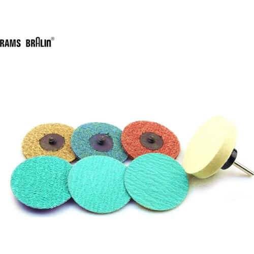 7 + 1 Holder 3" Assorted Roloc Sanding Pad Set for Metal Deburring Derusting Polishing
