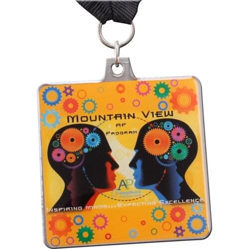 OEM metal print medals cheap mountain view medals custom Hot sales metal medal with black ribbons