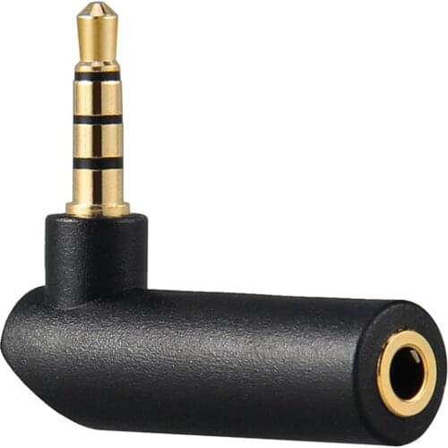 1Pcs 90 Degree Right Angled 3.5mm Male To Female Audio Converter Adapter Connector L Type Stereo Earphone Microphone Plug