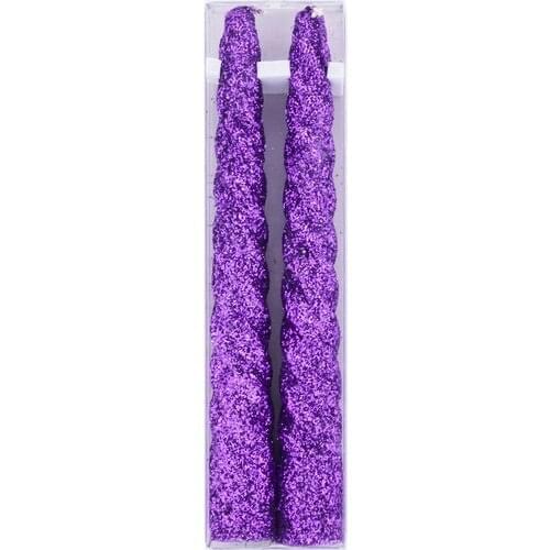 Missi 2li Purple Silvery Twist Knot Candlestick Candle
