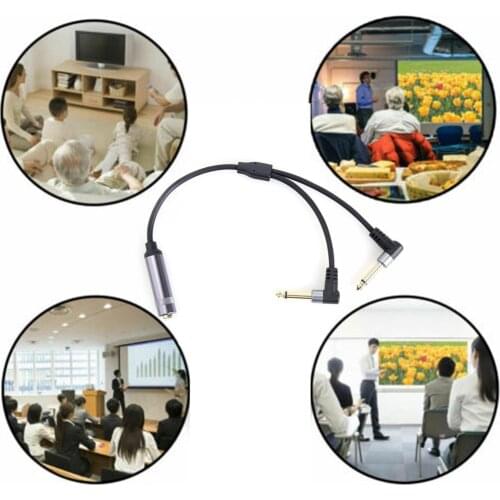 Gold-plated 6.35 Female-to-male Stereo To Dual 6.5 Mono Guitar Adapter Cable Aluminum Alloy Splitter Adapter Cable