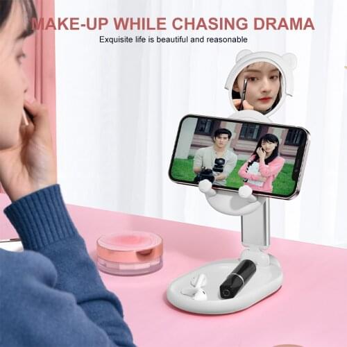 Adjust Desktop Mobile Phone Stand Desktop Portable With Mirror Stand Base Desktop Mobile Phone Accessories iPhone iPad Stand