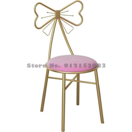 Net red ins nordic home backrest nail chair modern minimalist makeup chair dressing stool bow bedroom stool