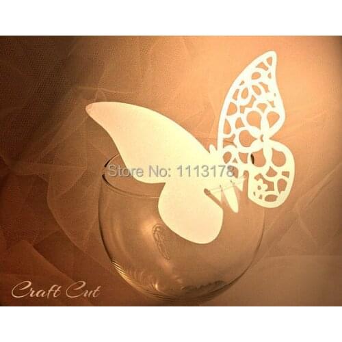 Butterfly place card for Wedding (20+) Wine Glass Table Decoration
