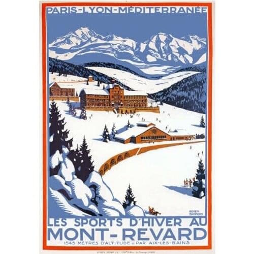 Vintage Mont-Revard Winter Sports French France Travel Art Film Print Silk Poster Home Wall Decor 24x36inch