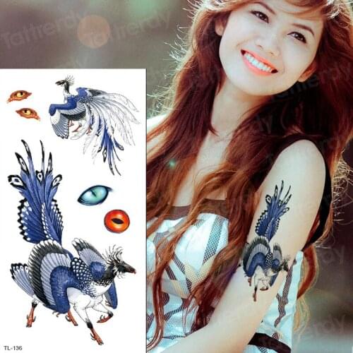 Temporary tattoo woman waterproof temporary tattoos for women stickers body tattoo dragon phenix sexy tatoo wings tattoo animals