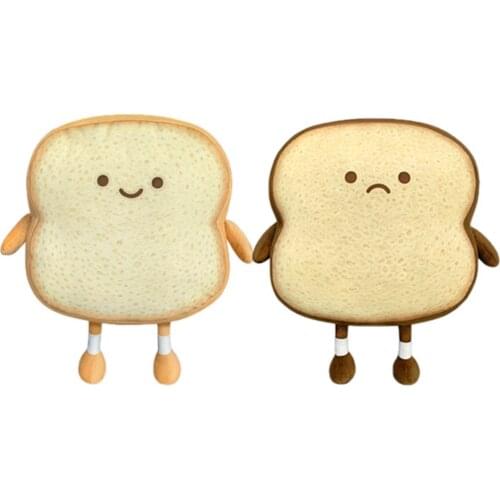Funny Emotion Bread Plush Toy Food Plush Toy Simulation Sliced Bread Toy Pillow Shoulder Bag Kids Bag Doll Toys