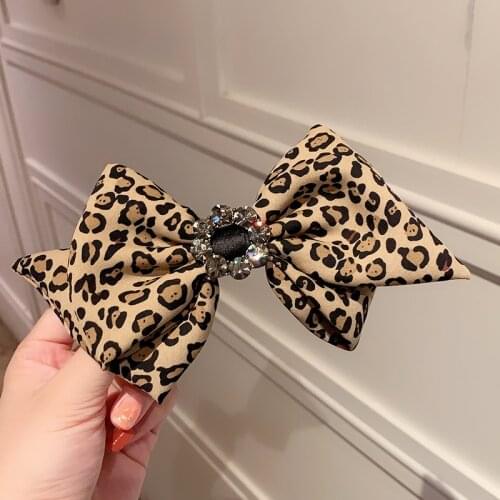Women Korean Leopard Hairpin Lady Big Bow Hairpin Girl Fashion Headbands