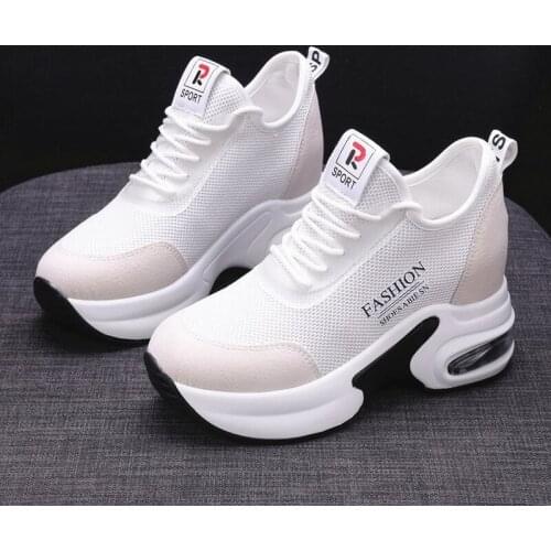 2021 Platform Wedges Womens Sneakers Spring autumn High Quality Mesh Breathable Increased womens shoes Casual Shoes