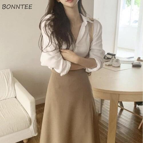 2 Pieces Sets Women Fashion Solid Summer Cozy New A-line Temperament All-match Korean Style Leisure Simple Vintage Female Ins