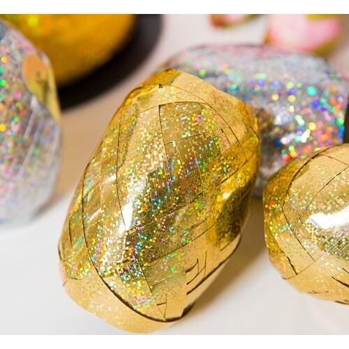 10m/roll Laser Golden Balloons Ribbons for Holiday Party Supplies Wedding Decorations Balloon Tie Ropes Decoration