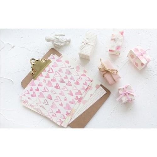 16 sheets Pink Love scrapbook origami paper DIY Card Making Handmade Home deco gift Background arts and crafts