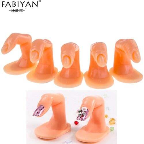 2/5/10Pcs Nail Art Training Practicing Practice False Tips Finger Hand Acrylic UV Gel Manicure Display Tool Salon