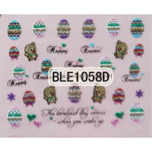 2PCS BLE1058D Nail Art Cute Cartoon Easter Sticker Nail Art Sticker