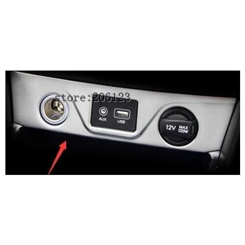 2015 2016 2017 FOR HYUNDAI TUCSON Stainless Steel USB AUX Cigarette Lighter Decoration Cover Trim 1 pcs
