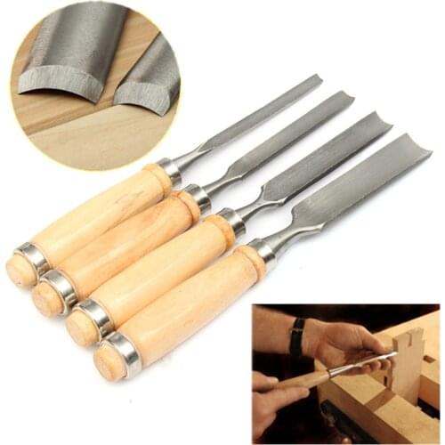 4Pcs Woodwork Wood Carve Chip Carpentry Mortise Woodcarve Gouge Chisel Sculpture Craft Woodcut Art Artist Carpenter