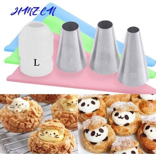 Large Icing Piping Nozzle Russian Pastry Tips Baking Tools Cakes Decoration Stainless Steel Nozzles Cupcake Confectionery Bag
