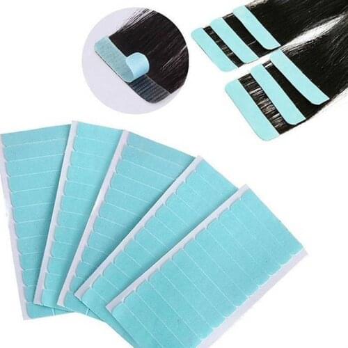 60pcs Lace Front Hair System Tape Bonding Toupee Hairpiece Hair Extensions Tape Adhesive Glue Strips Wig Tape Double Sided Shape