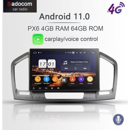 720P PX6 DSP 9" Android 10.0 8 Core 4GB RAM 64G Car DVD Player For Opel Insigina 2009-2012 GPS Glonass autoradio Bluetooth5.0