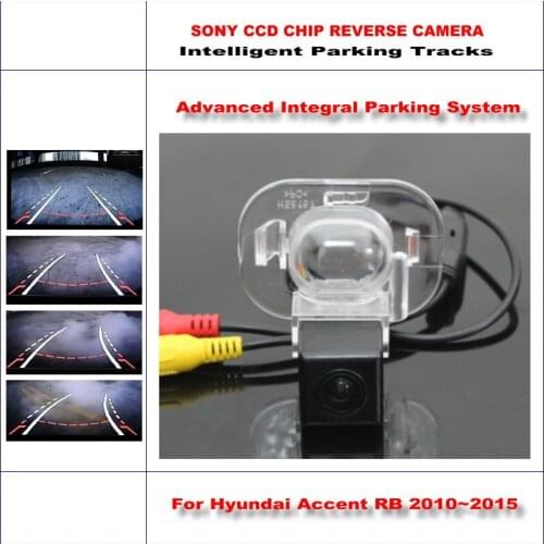 Car Rear View Camera For Hyundai Accent RB/Fluidic Verna 2010-2015 Intelligent Parking Tracks Reverse NTSC RCA AUX CAM