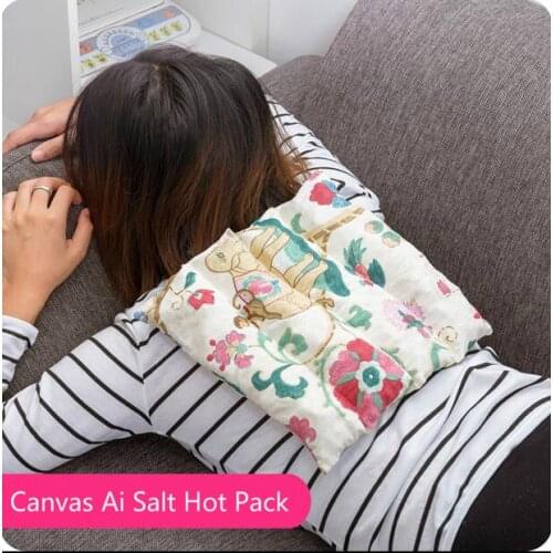 Large Particles Salt Hot Canvas Pillow Bag Can Be Heated Salt Bag Wormwood Sea Salt Packets
