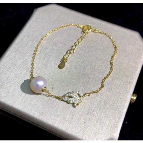 Leaf Shape 925 Silver Bracelet Settings Findings Mountings Base Parts Bangle for Akoya Edison Pearls Jade Coral Beads