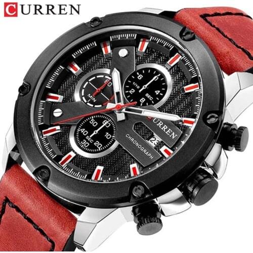 Mens Watches To Luxury Brand Men Leather Sports Watches Mens Quartz Chronograph Clock Waterproof Military Wrist Watch Curren