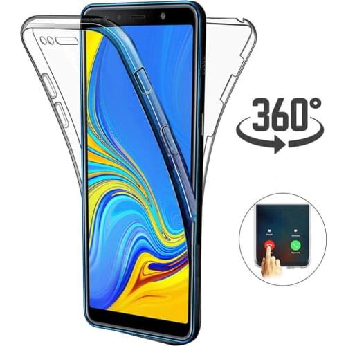 360 Degree Full Protection Clear Soft TPU Case Cover For Samsung A7 2018 A750 J4 J6 A6 A6 Plus A8 2018 Front&Back Phone Coque
