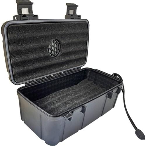 Portable Cigar Travel Humidor Box Waterproof Cigar Case Cigar Humidor Box Dust proof Shockproof Black Cigar Holder Storage Box