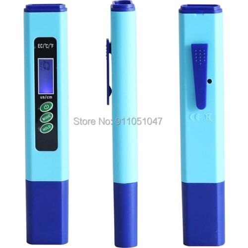 Digital 2 in 1 EC TEMP Meter Pen Type Hydroponics Aquarium Drink Water Quality Analyzer Backlight Electric Conductivity Tester