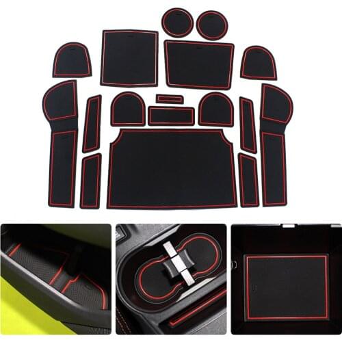 For Subaru XV 2012 2013 2014 Car Anti-Slip Gate Car Door Groove Slot Latex Non-Slip Mat Interior Cup Cushion Car-Styling 17 Pcs