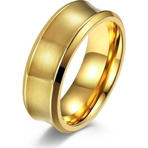 8MM Simple Classic Band Rings Brushed Stainless Steel Ring Finger for Men Woman Wedding Engagement Anniversary Gift