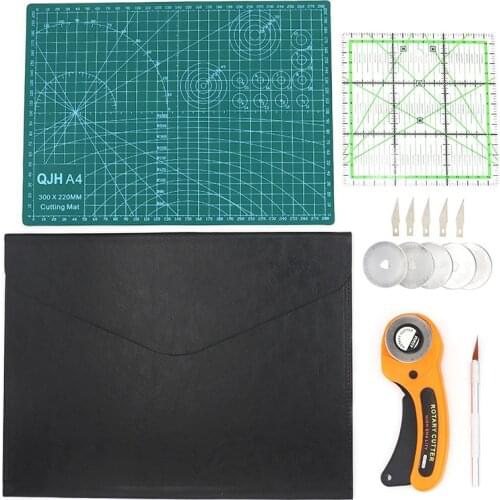 A4 PVC Cutting Pad Patchwork Cutting Pad Sewing Set Tool Manual DIY Tool Pad Plate Cutting Knife Cutting Ruler Leather Tool Set