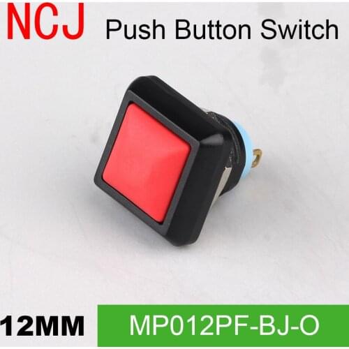 NCJ MP12 PC Square Push Button Switch Momentary seven color 2A
