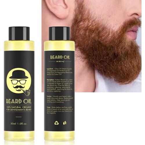 30ml Beard Oil Natural Ingredients Growth Oil For Men Beard Grooming Treatment Shiny Smoothing Beard Care