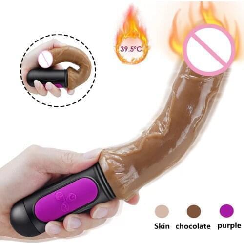 Heating Realistic Dildo Vibrator for Woman G-Spot Massage Female Masturbation Sex ToysFor Adult Thick Dildo Vibrator Swing Penis