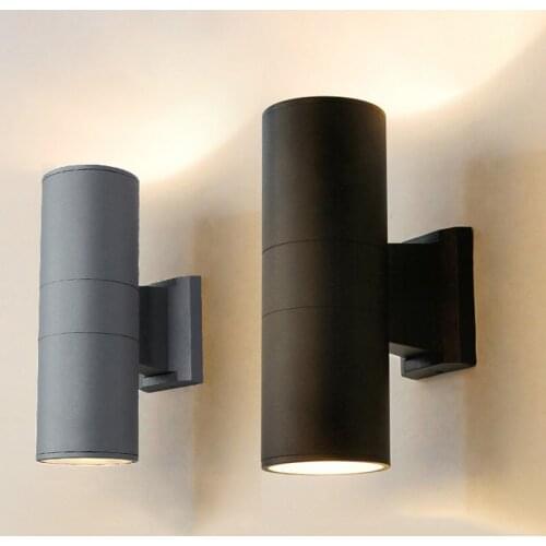 Outdoor Wall Light Up Down Exterior Lighting Fixture Aluminum Waterproof Wall Sconce Cylinder Light For Porch Backyard Patio