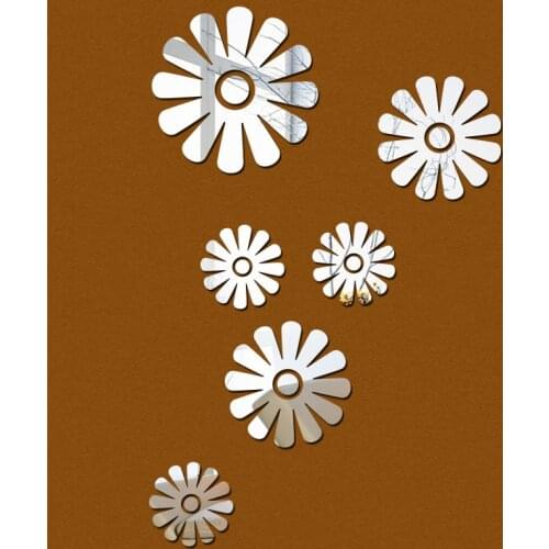 Real special offer hot sale sticker modern design art flower 3d mirror wall sofa living decoration stickers