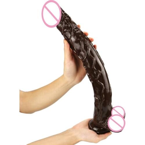 Super Long 42 cm Dildo Suction Cup Soft Huge Dick Real Meridian Stimulate Massage Vaginal Masturbation Female Realistic Penis
