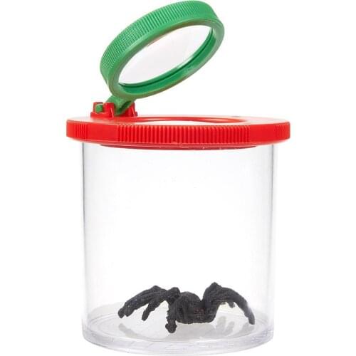 Transparent Insect Catcher Bug Viewer Magnifier Container with 3/6X Double Lens
