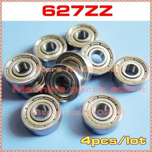 4pcs radial shaft 627ZZ ball bearing 7*22*7 7x22x7mm metal shield 627Z deep groove ball bearing F627zz flange bearing