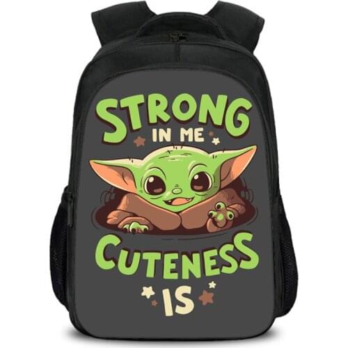 16 inch Cos Star Wars Backpack For Boys Yoda & Wookiee Primary School Bag Capacity Travel Students Mochila Infantil Menina
